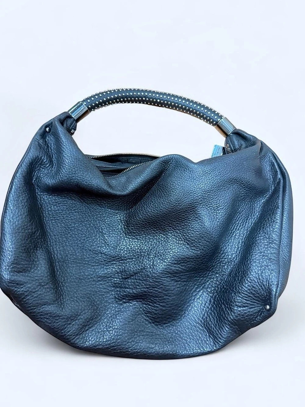 Vintage Leather Hobo Bag in Black